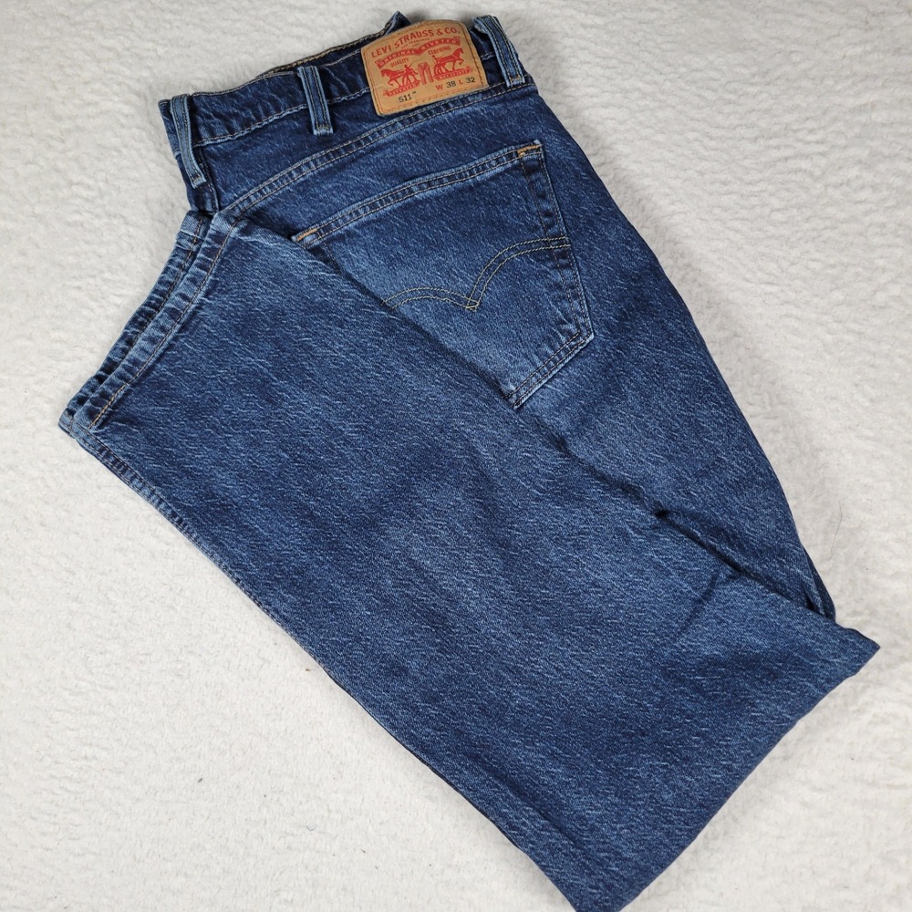Levi's 511 Slim Fit Jeans Mens 38x32 Dark Wash Blue Denim Pants